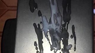 Skinny guy jerks his huge white cock until massive cum explosion in homemade solo session