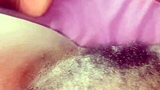 Solo Ebony Beauty Displays Bushy Hairy Black Pretty Pussy