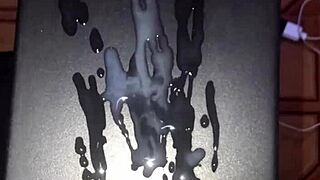 Skinny guy jerks his huge white cock until massive cum explosion in homemade solo session