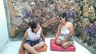 Amateur Colombian lesbians lick big asses and masturbate during horny homemade massage leading to intense orgasms