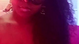 Sensual black teen BRUNETTE latina SLUT dances sexy for fans