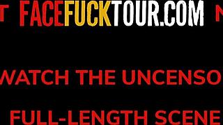 Face Fuck Tour - Cute Yessica Bunny Mouth Full Against Wall