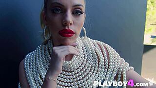 Big tits blonde teen Allie Nicole strips lingerie