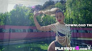 Big tits blonde teen Allie Nicole strips lingerie