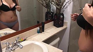 hot stepmom with big tits and long hair seduces stepson for sex