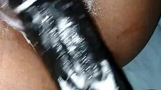 Huge 22 cm dildo insertion by tall wife while husband watches in awe!