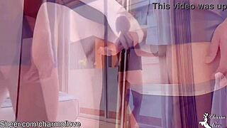 beautiful thai girlfriend fucked by boyfriend's friend in bedroom with creampie