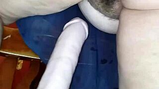 Cougar cumming hard with 14 inch dildo