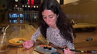 i suck dick in the toilet of a sushi bar and eat rolls with cum on my face