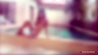 stripping by the pool makes this asian teen ache for his big cock in cowgirl and missionary?