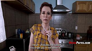 Gilf Takes Cumshot As Home Medicine From Young Guy In Kitchen?