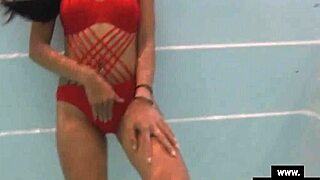 Amateur Thai teen couple does foreplay in public pool before doggystyle sex