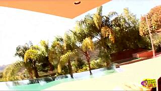 seeing that gorgeous brunette tanning in her tiny bikini made me so horny i had to lick and finger her tight pussy to orgasm