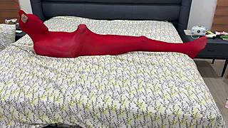 i'm all wrapped up in this tight pantyhose cocoon, totally bound and locked in