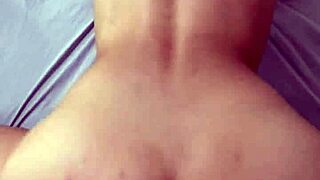 young stepmother allowed stepson to cum on her belly during quick creampie fuck with lingerie