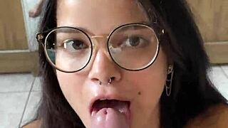 Conversational-Emoji Nerdy Busty Brunette Deepthroats Wellington Prado's Big Dick 😏