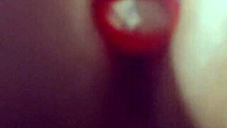 Amateur Italian couple experiments with anal plug and dildo on girlfriend in heels and lingerie