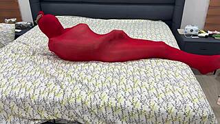 i'm all wrapped up in this tight pantyhose cocoon, totally bound and locked in