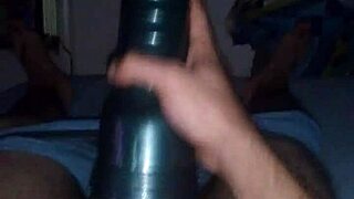 Ob1s First Fleshlight Stroke With Intense Action