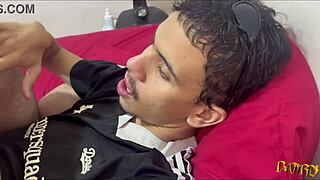 In this narrative, friends engage in brotheragem after the game, captured fully in the USA scene on red.