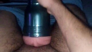 Ob1s First Fleshlight Stroke With Intense Action