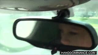 Blonde gives handjob to her stepdad's monster cock