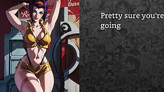 Casual narrative of Fayegrey caught by bounty huntress Faye Valentine turned into public whore with joi sissification anal destruction sissygasm ice humiliation domination