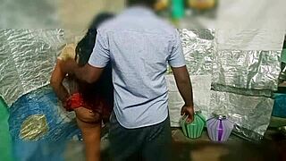 indian village student explores first time blowjob and cum with aunty in bedroom.