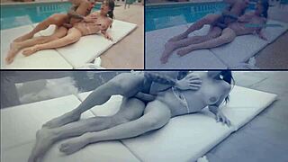 fucking hard on the pool terrace with tru kait and chris diamond in lingerie