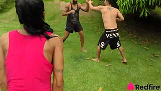 Niara Pessanha trains outdoors with anal and double penetration using big cock and toys for gaping results.