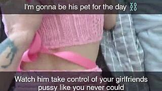 richelle rose shares her snapchat story where her real cheating girlfriend becomes a submissive cumslut pet during a rough pov session with domination and humiliation from a rich daddy figure