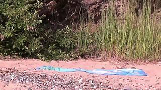 Hidden cam catches blonde milf getting fucked on the beach. She's curvy with big natural tits in public action 😏