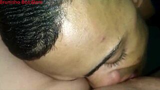 I'm sucking on this sexy Brazilian BBW's wet pussy, she's a hot milf prostitute with natural tits.