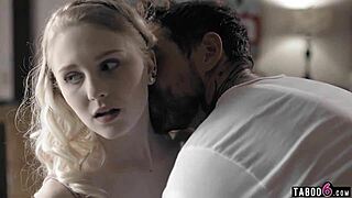 Blonde virgin teen lies about her first hardcore blowjob