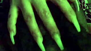 Fuschia Leopard licks pussy close-up?