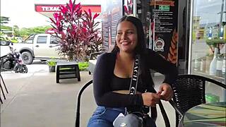 they're risking it all as he fucks her right there in public on the street getting caught in the act