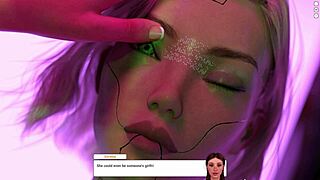 Redhead Lesbian Rides Shaved Pussy Toy on Holiday Night