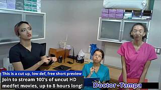 Dr Tampa picks nurse Aria Nicole or Channy Crossfire first backstage.