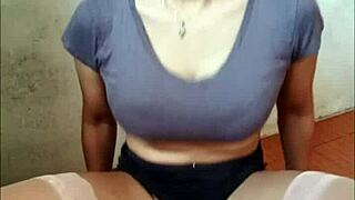 Shemale rides dildo hard in crossdressing anal frenzy