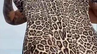 Tina's Swollen Wet Pussy Flashes on Beach Ready for Action