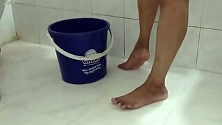 when the home maid bends to clean, her homemade milf ass tempts her friend