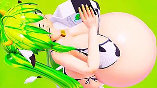 mulher-vaca cosplay rides cowgirl with belly and milk boob expansion! 🐄💦🤰