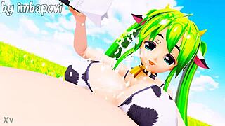 mulher-vaca cosplay rides cowgirl with belly and milk boob expansion! 🐄💦🤰