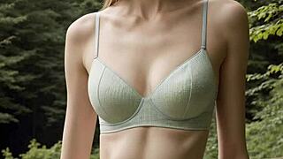 i stand bare in panties on forest bridge teasing