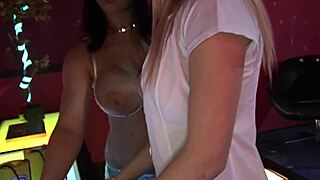 Diana Gold and Kristi Klenot bent over fucked hard on stripper stage 😏🍑💦