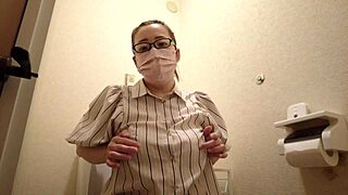 Married bride fingers pussy in wedding toilet full vid