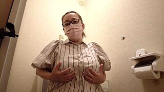 Married bride fingers pussy in wedding toilet full vid