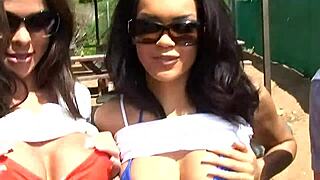 Fucking mommy's big tits doggystyle gaping