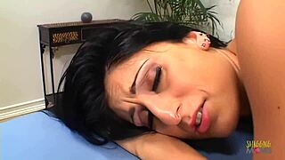 bubble butt brunette rides man's face then takes cum on ass