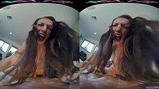 wake up horny brunette! fuck my petite vr pussy now!